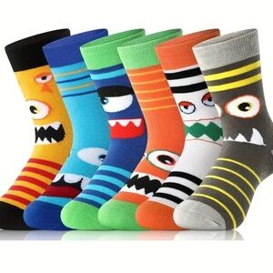 Colorful Monster Design Socks Set